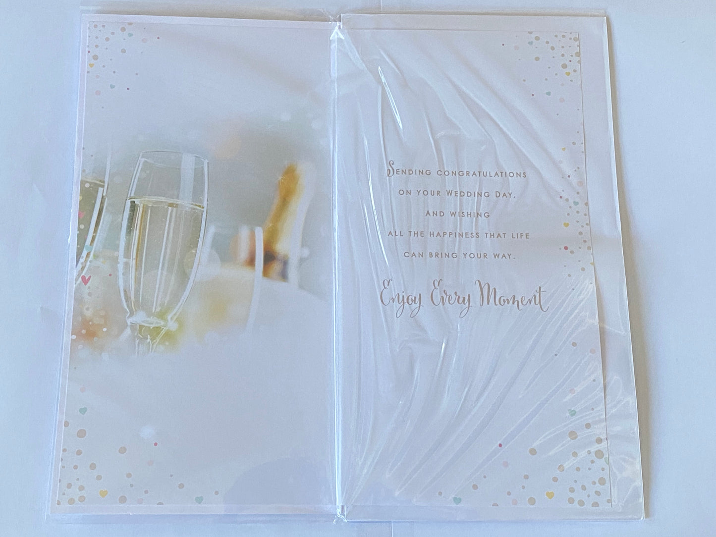 Congratulations To A Special Mr And & Mr On Your Wedding Day Celebration Of Love Wedding Day Card Champagne/Flutes/Words 3D/Foil Detail(PRELUDE47278)