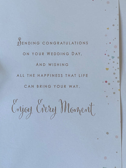 Congratulations To A Special Mr And & Mr On Your Wedding Day Celebration Of Love Wedding Day Card Champagne/Flutes/Words 3D/Foil Detail(PRELUDE47278)