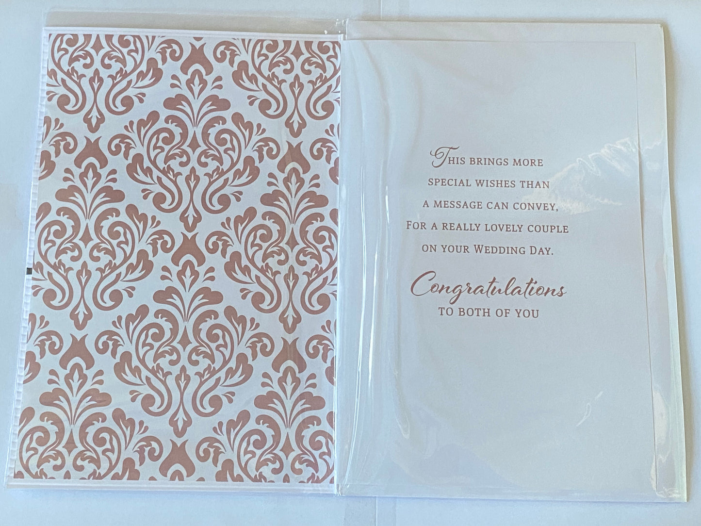 To A Special Mr And & Mr On Your Wedding Day Have A Wonderful Day Wedding Day Card White/Rose Gold/Black Words 3D/Ribbon/Foil Detail(PRELUDE47286)