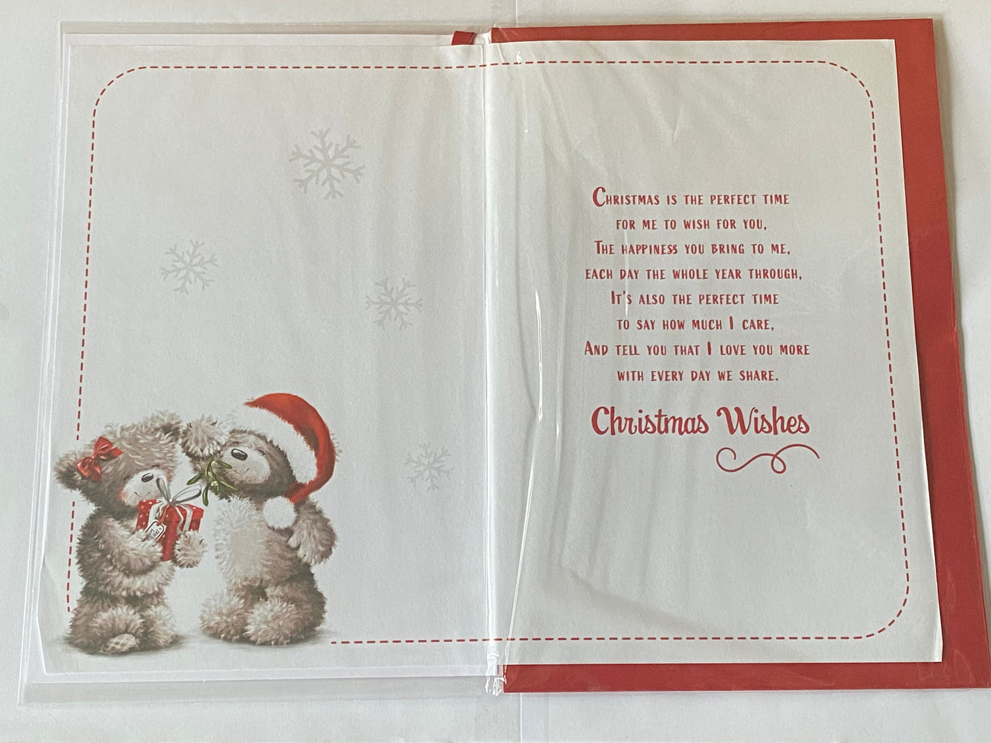 For The One I Love Happy Christmas Card Teddies/Red Sleigh/Presents(PRELUDE46256)