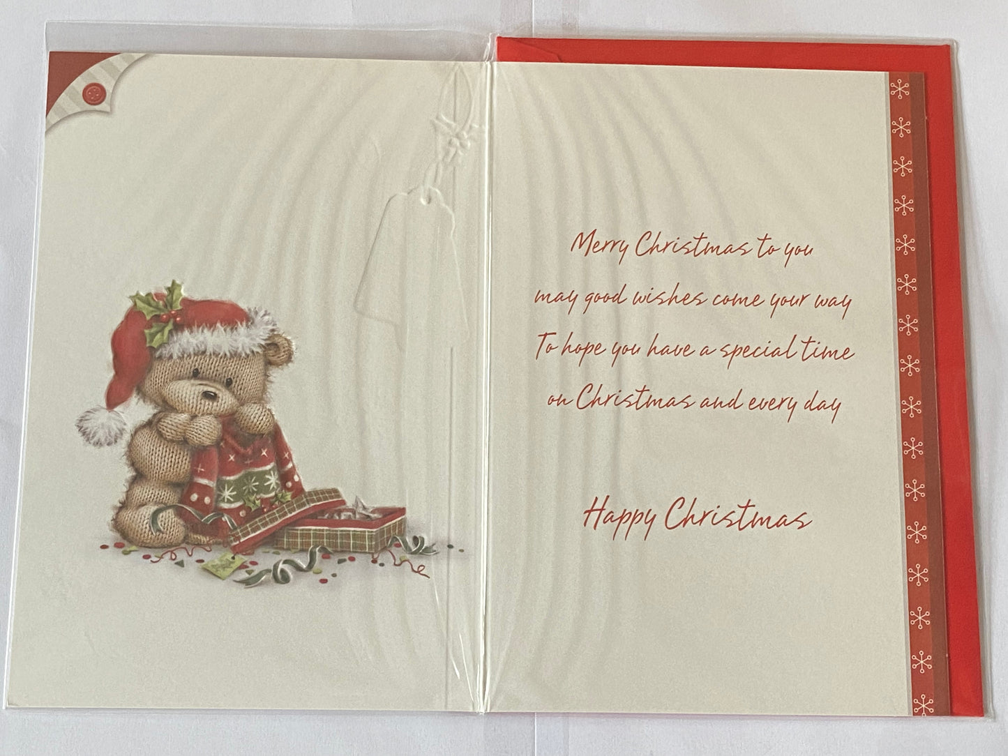 Happy Christmas Wishes To The One I Love Christmas Card Cute Teddy/Jumper(SXC50-747B)