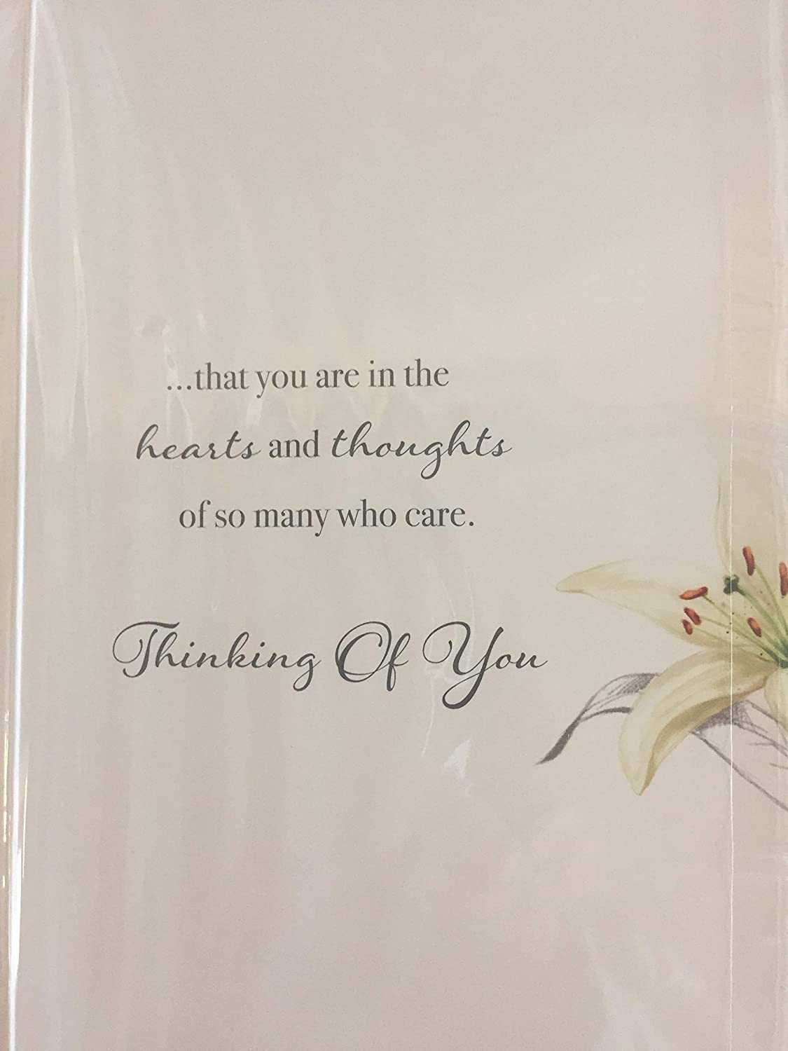 Thinking of You On The Loss of Your Grandma with Sympathy Grandma Sympathy Card White Lilies/Silver Words Foil Detail