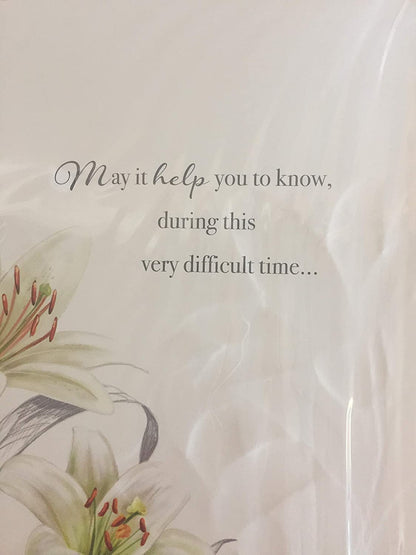 Thinking of You On The Loss of Your Grandma with Sympathy Grandma Sympathy Card White Lilies/Silver Words Foil Detail