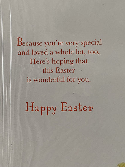 Happy Easter To A Special Nephew With Love Easter Card Teddy/Rainbow/Multi Easter Eggs/Words Foil Detail