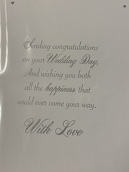 To A Special Granddaughter & Your Husband On Your Wedding Day Card Hands/Hearts/Silver Words 3D/Foil Detail(PRELUDE48745)