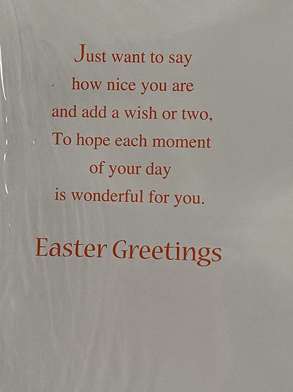 Happy Easter Dear Godson With Love Easter Card White-Multi Words/Multi Easter Eggs Foil Detail