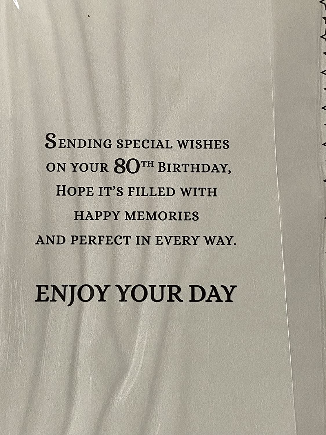 Mens Male Age 80 80th Eighty Eightieth Eighty Happy Birthday 80 Birthday Card Silver/Black Words/Stars Foil Detail(PH44442A)