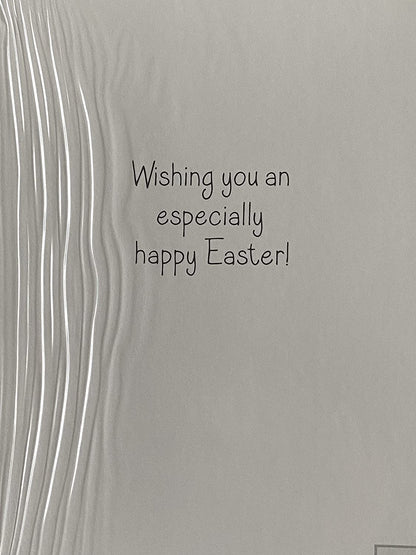 With Lots Of Love Nephew Hope You Enjoy Yourself! Easter Card Blue-Chicks/Multi Easter Eggs Design