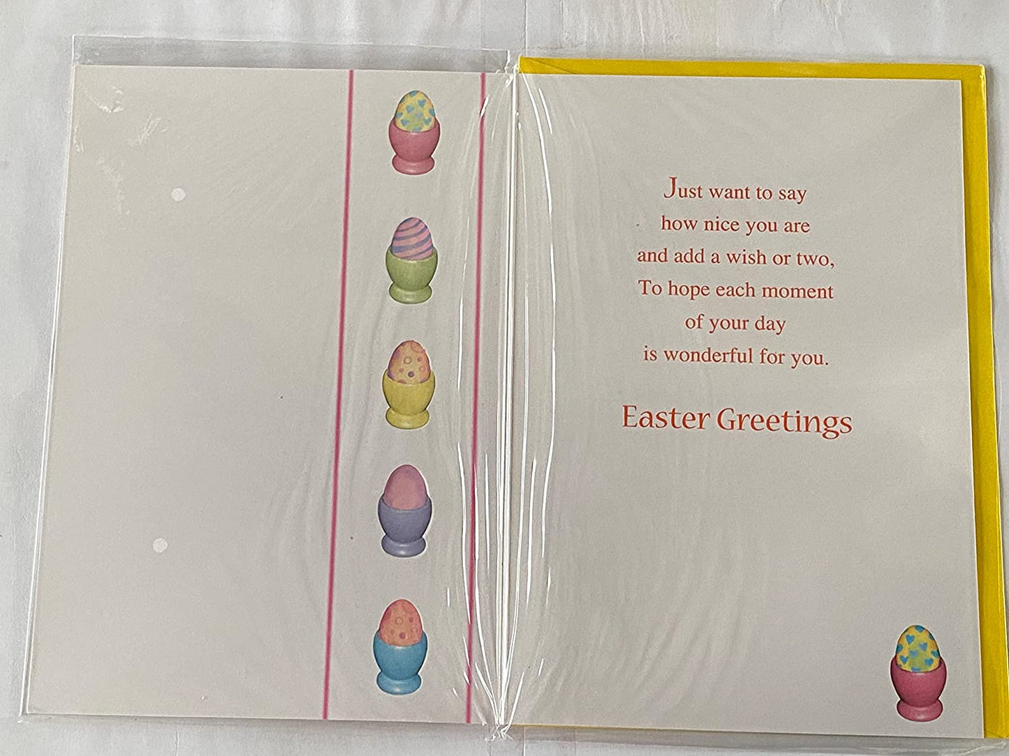 Happy Easter Dear Godson With Love Easter Card White-Multi Words/Multi Easter Eggs Foil Detail