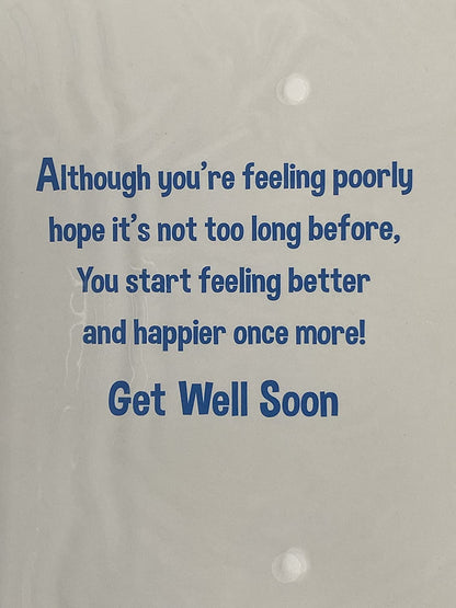 Boys Get Well Soon Card Boy Superhero/Red Cape Foil Detail(PH43630E)