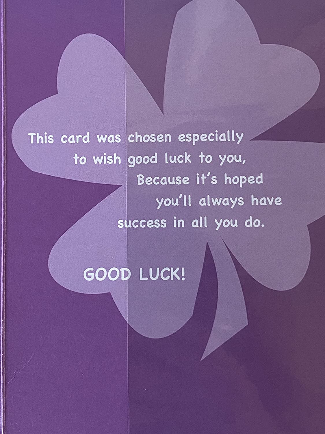 Good Luck! In Your A-Levels Good Luck! Card A Level Exams Exam Purple-Multi Clovers Foil Detail