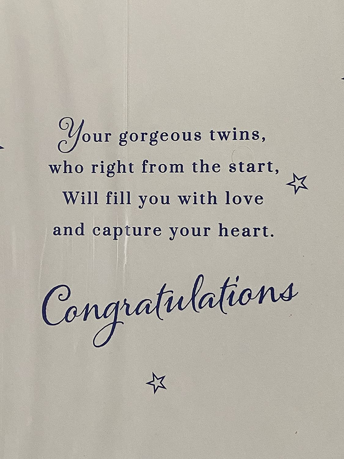 On The Birth Of Your Lovely Twins Congratulations Twin Boys New Baby Boy Born Birth Card Blue-Teddy/Dog/Toy Bricks/Balloons/Blue Words Foil Detail(PH48414E)