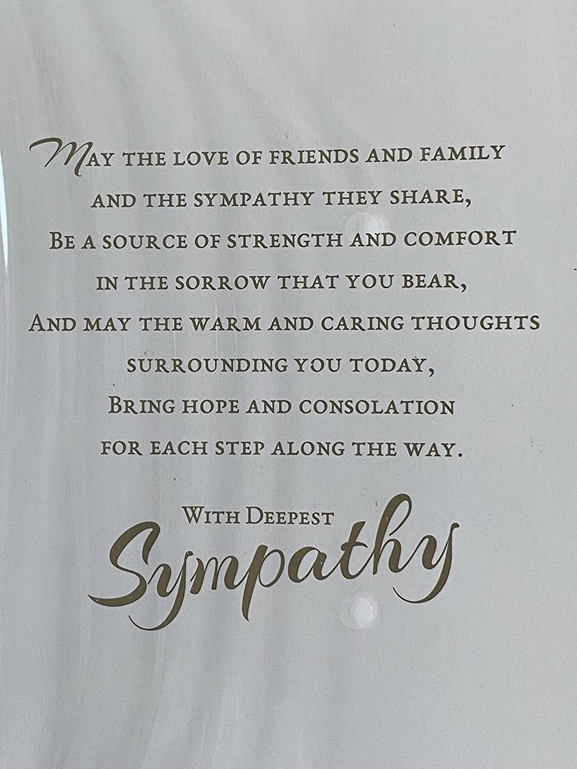 On The Sad Loss of Your Brother With Deepest Sympathy Card Condolence White/Gold Words/Leaves Foil Detail(PH41088A)