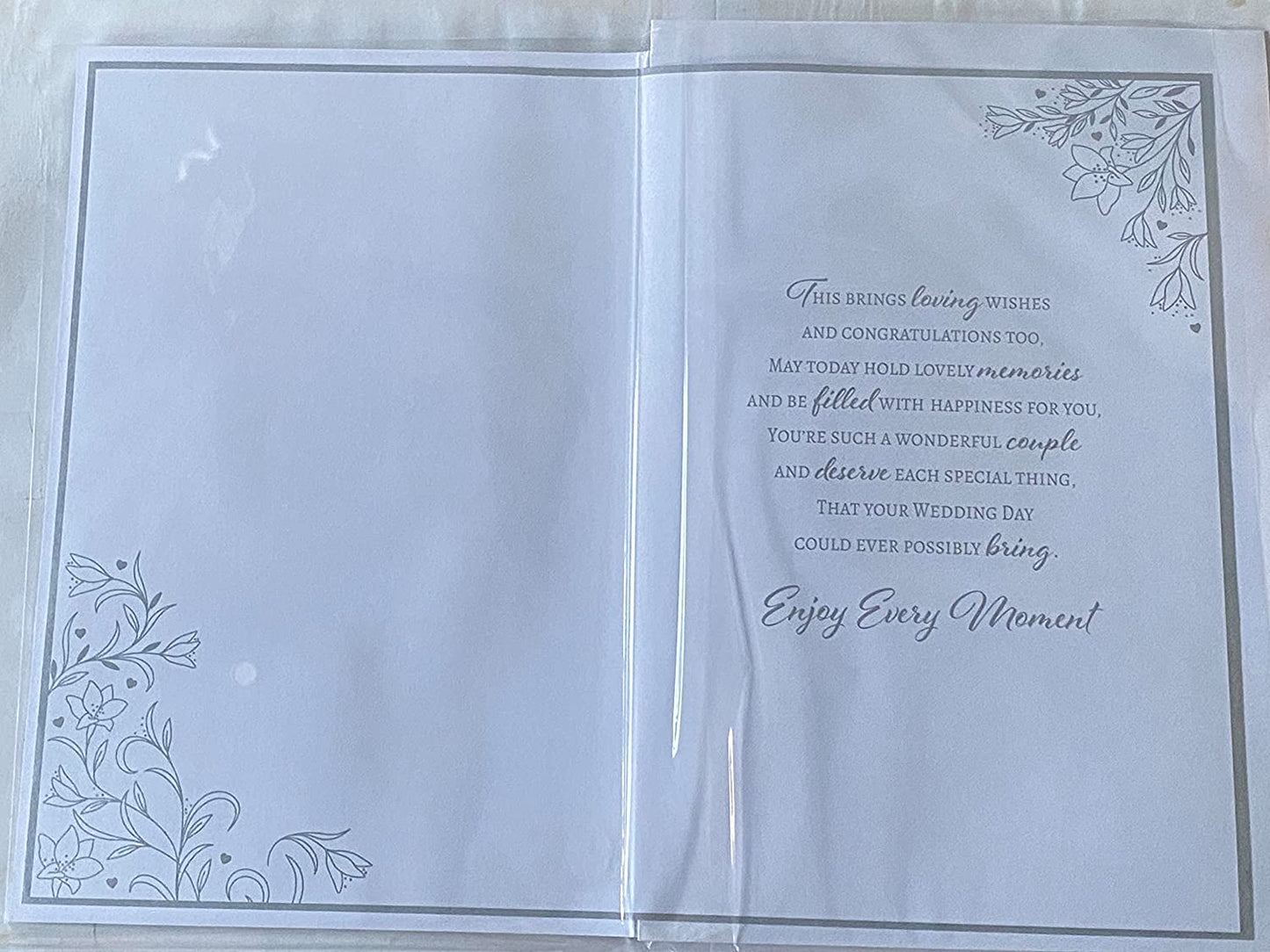 To A Wonderful Daughter & Your Husband On Your Wedding Day Forever & Always Wedding Day Card White/Silver-Heart/Words 3D/Foil Detail(PRELUDE48743)