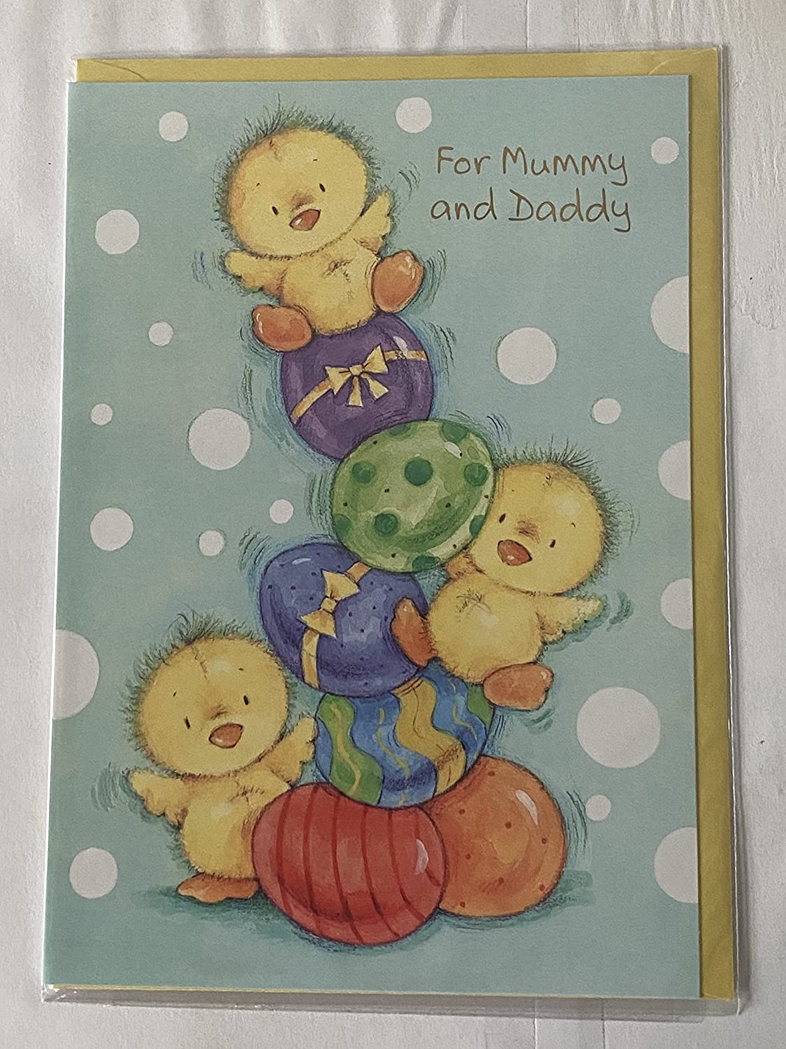 For Mummy And & Daddy Easter Card Green-Chicks/Multi Easter Eggs(ESE11312A)