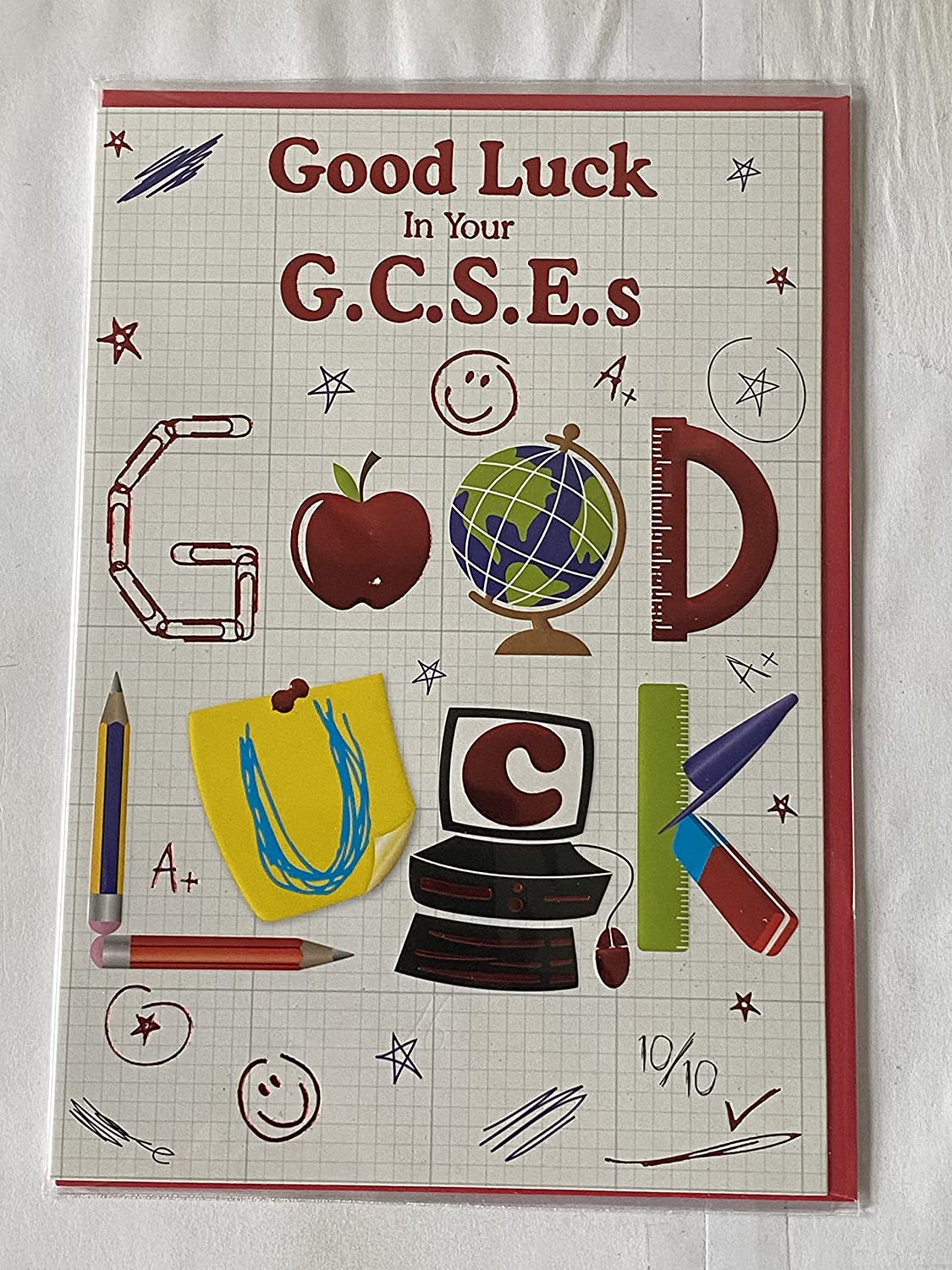 Good Luck In Your G.C.S.E's Good Luck Card GCSE Exams G.C.S.E Exam Multi Pencils/Words/Lines Foil Detail(PH35666A)